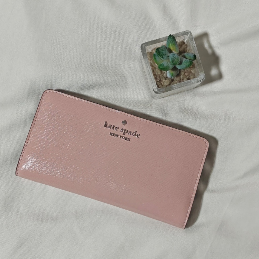 NEW Kate Spade Madison Large Slim Bifold Wallet Tutu Pink KN228 $179
